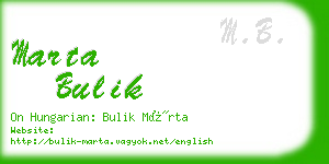 marta bulik business card